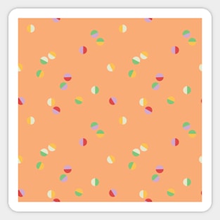 Scattered Dots Minimalist Geometric Pattern - Bright Colorful Orange Sticker